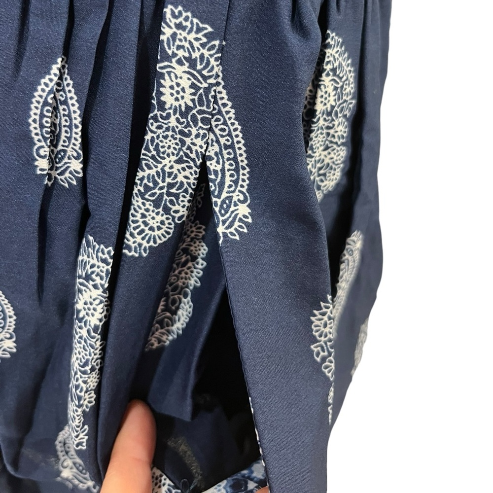Band of Gypsies Mini Dress Navy & White Paisley Style Panex Overseas - Picture 7 of 11